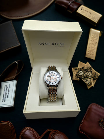 NEW automatic Anne Klein 12/2339MPRT 36mm Silver Stainless Steel Case w Rose Gold/Silver